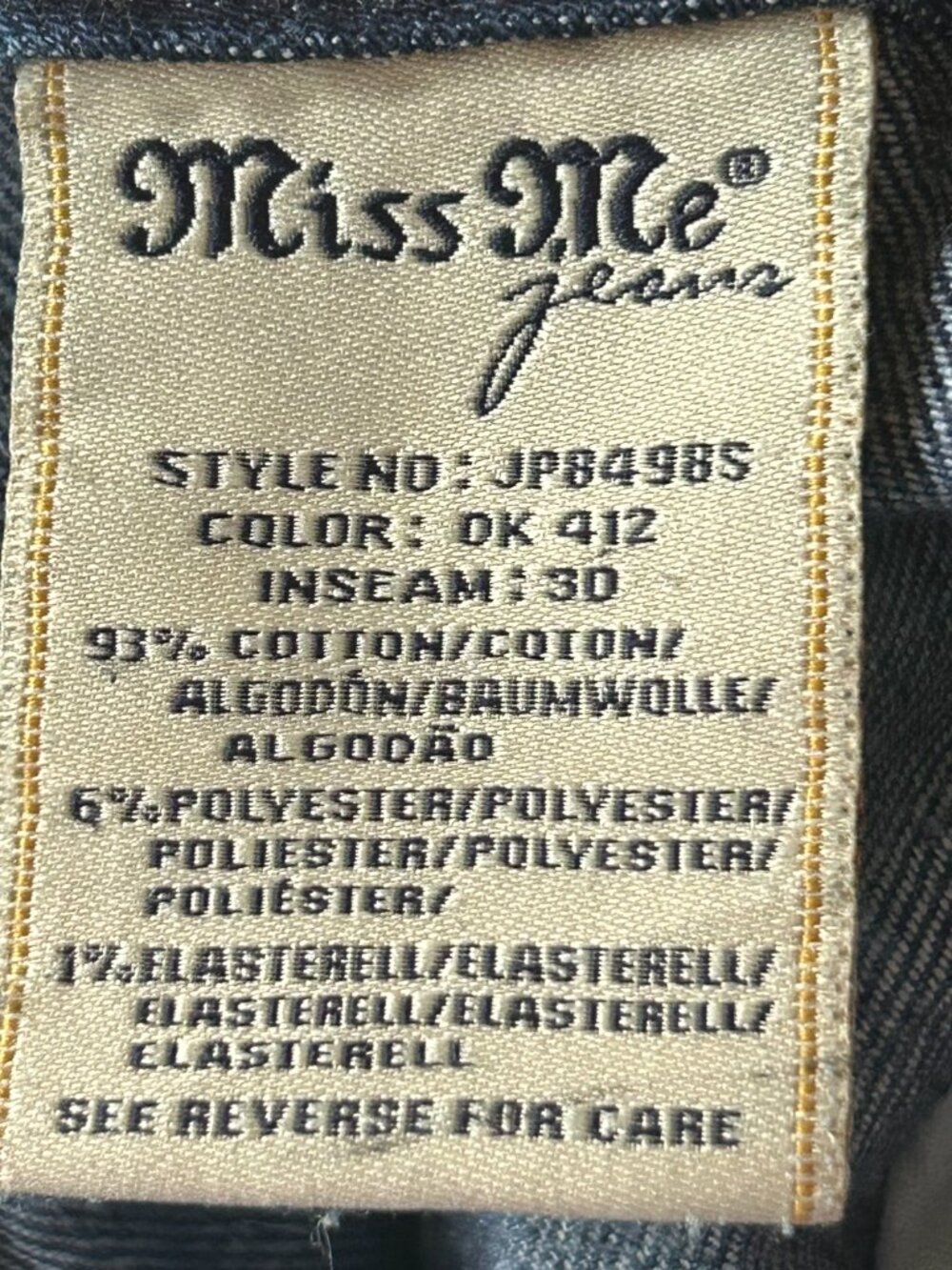 Miss Me Signature Skinny Beaded Sequin Embroidered Jeans Size 29 Y2K - Picture 15 of 16